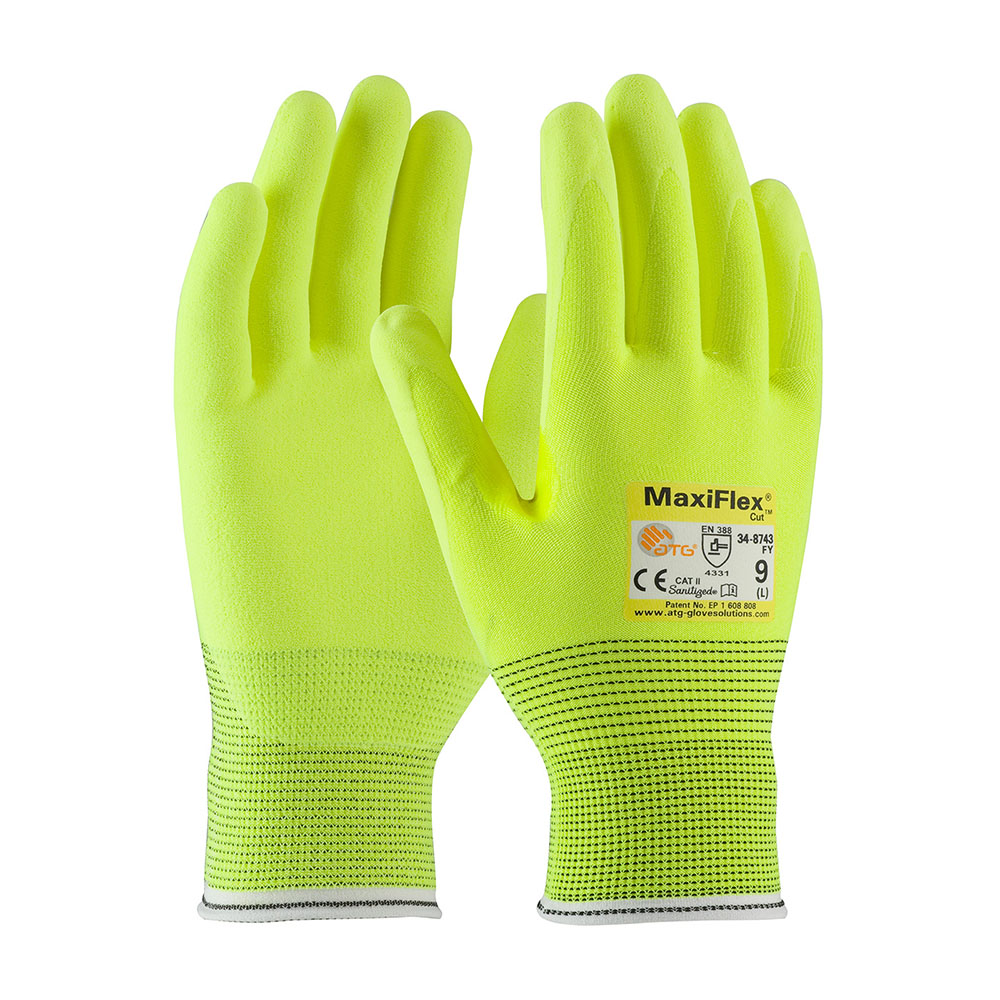 MAXIFLEX CUT HI-VIS MICRO-FOAM NITRILE - Tagged Gloves